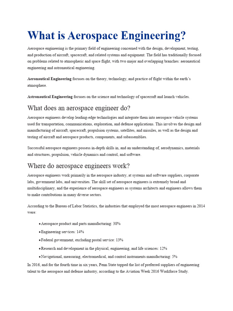 What Is The Objective Of Aerospace Engineering? – SJRG