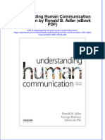 Understanding Human Communication 12th Edition by Ronald B Adler Ebook PDF