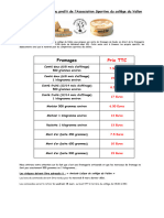 Modif Vente de Fromage Mars 2022