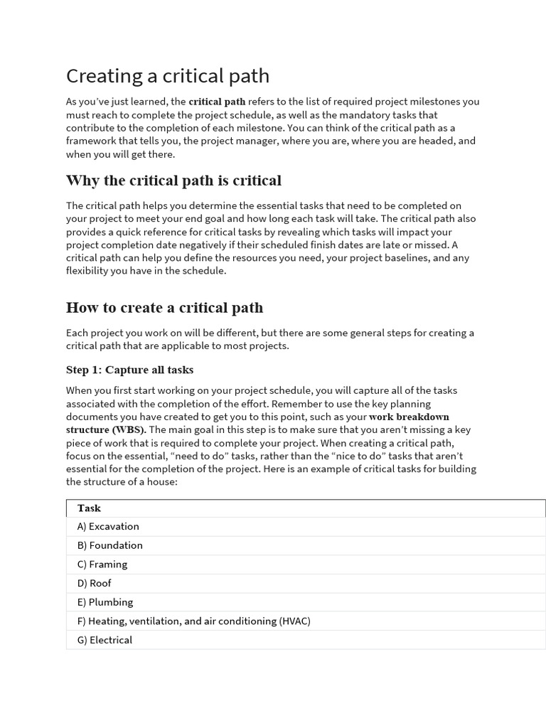 How to Create a Critical Path | PDF | Building Insulation