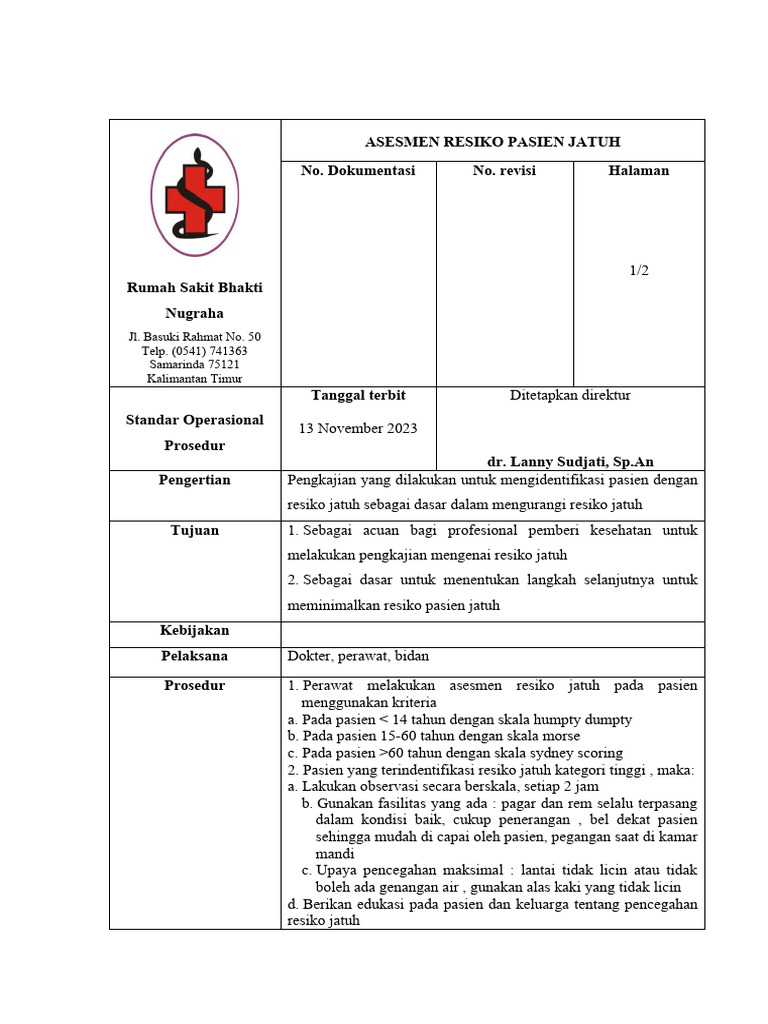 Spo Asesmen Resiko Pasien Jatuh Pdf