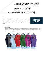 Mengenal Inventaris Liturgis & Perlengkapan Liturgi