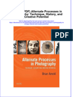 Original PDF Alternate Processes in Photography Technique History and Creative Potential PDF