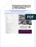 Original PDF American Horizons U S History in A Global Context Volume II Since 1865 2nd Edition PDF