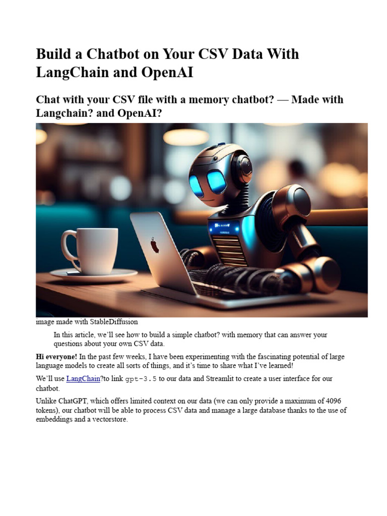 Build a CSV Chatbot with LangChain | PDF | Search Engine Indexing ...