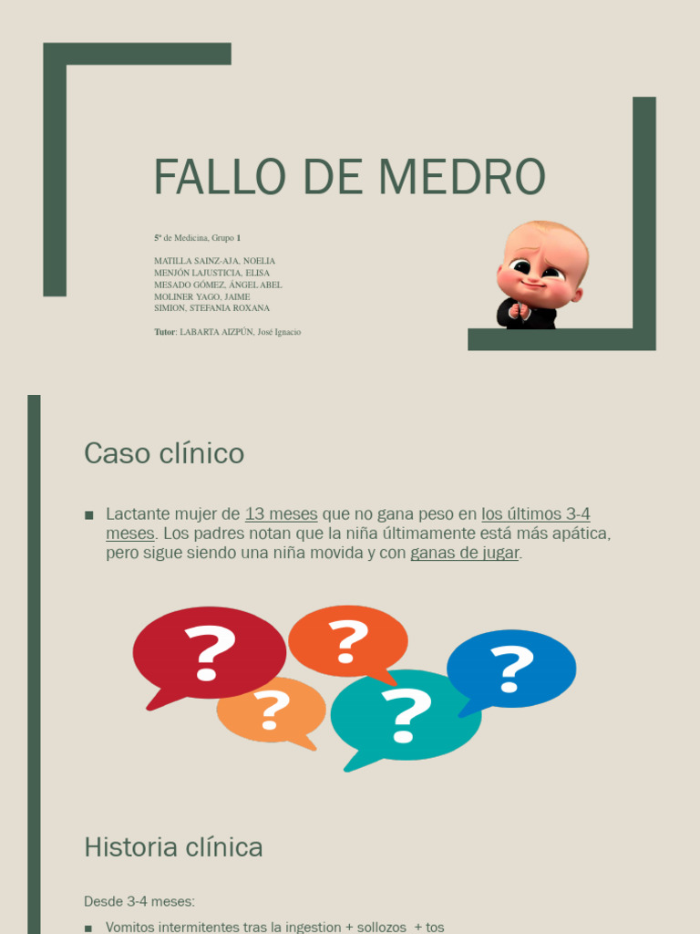 Caso Clínico de Fallo de Medro (Presentación de Pediatría. Curso 2020 ...