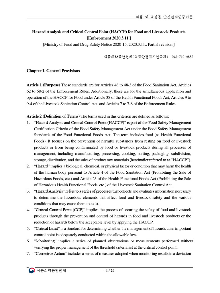 HACCP+for+Food+and+Livestock+Products | PDF | Hazard Analysis And ...