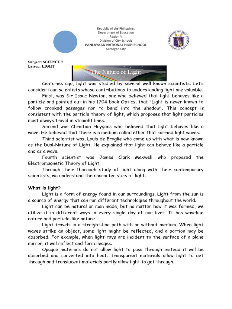 Understanding Light: Key Concepts and Scientists | PDF | Light | Waves