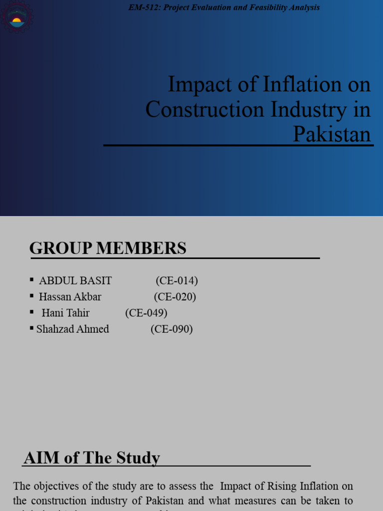 Impact of Inflation On Construction Projects in Pakistan PDF Cost Of Living Inflation