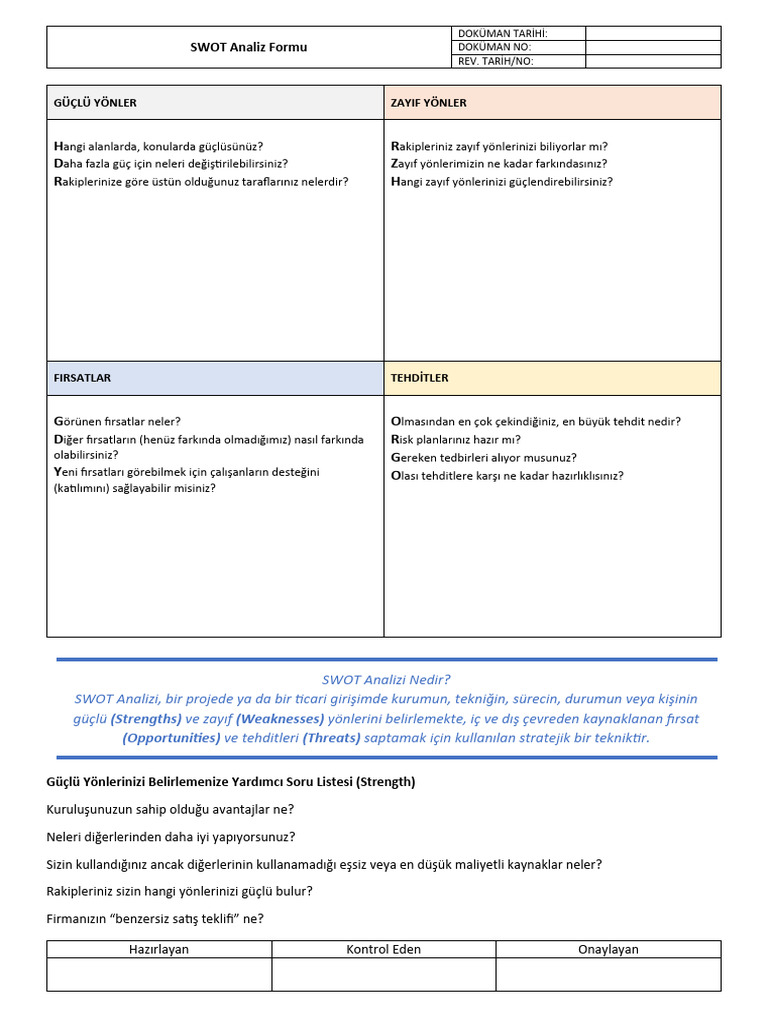 Swot Analiz Formu | PDF