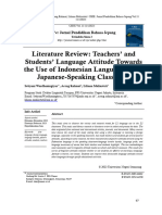 Literature Review Teachers' and Students Language Attitude Towards The Use of Indonesian Language in The Japanese Speaking Classroom