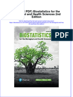 Download Original PDF Biostatistics for the Biological and Health Sciences 2nd Edition pdf