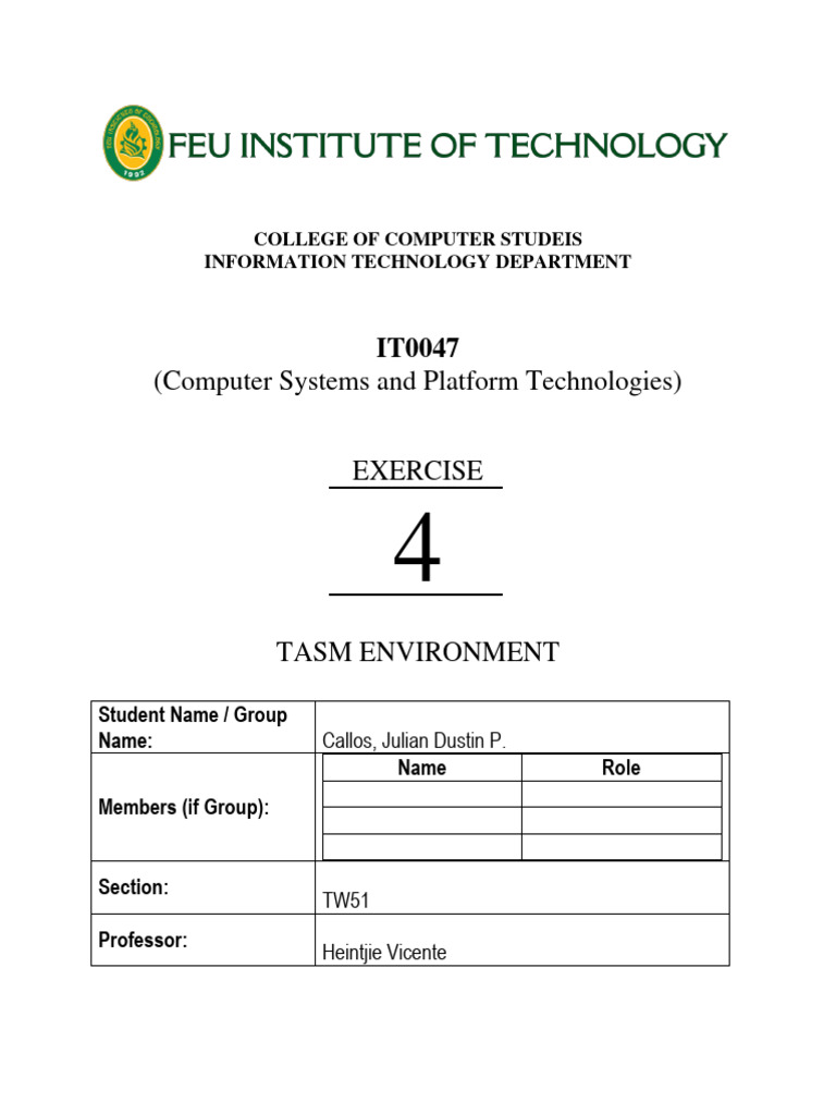 Callos lab4 tasm exp1 pdf assembly language programming