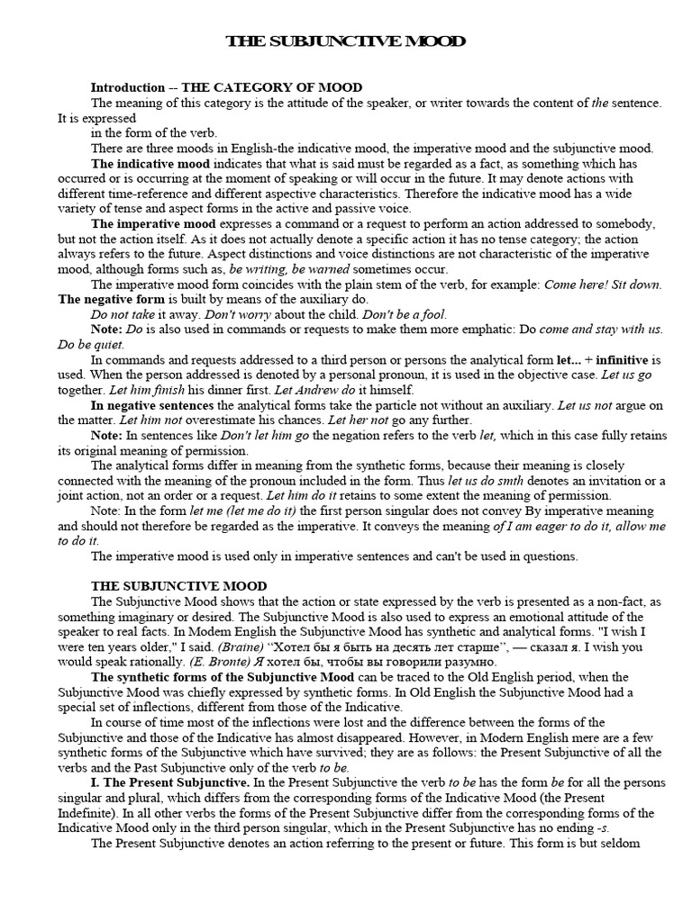 THE SUBJUNCTIVE MOOD PDF visual data 2