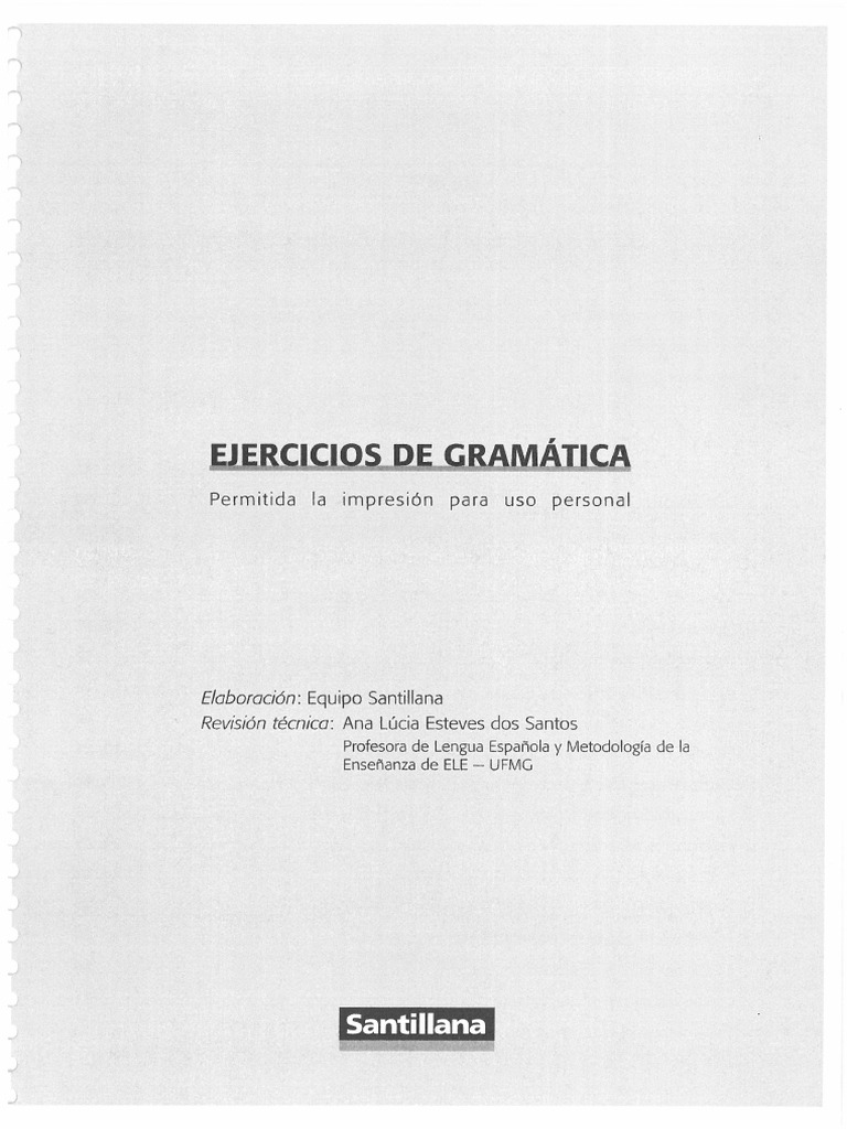 Ejercicios de Gramática Santillana | PDF