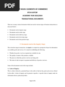 Documents Used in Transaction Process