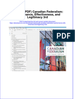 Original PDF Canadian Federalism Performance Effectiveness and Legitimacy 3rd PDF