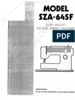 Pfaff SZA-645F Sewing Machine Instruction Manual