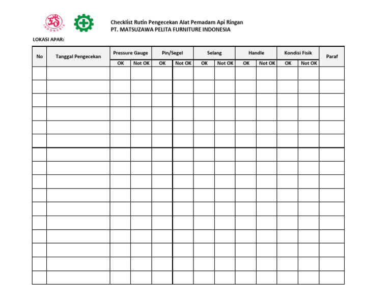 Form Checklist Apar | PDF
