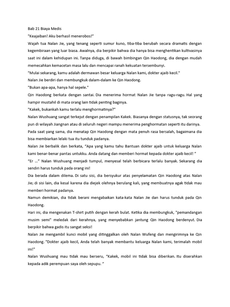 Bab 21 Biaya Medis | PDF | Fiksi Misteri, Thriller, & Kejahatan
