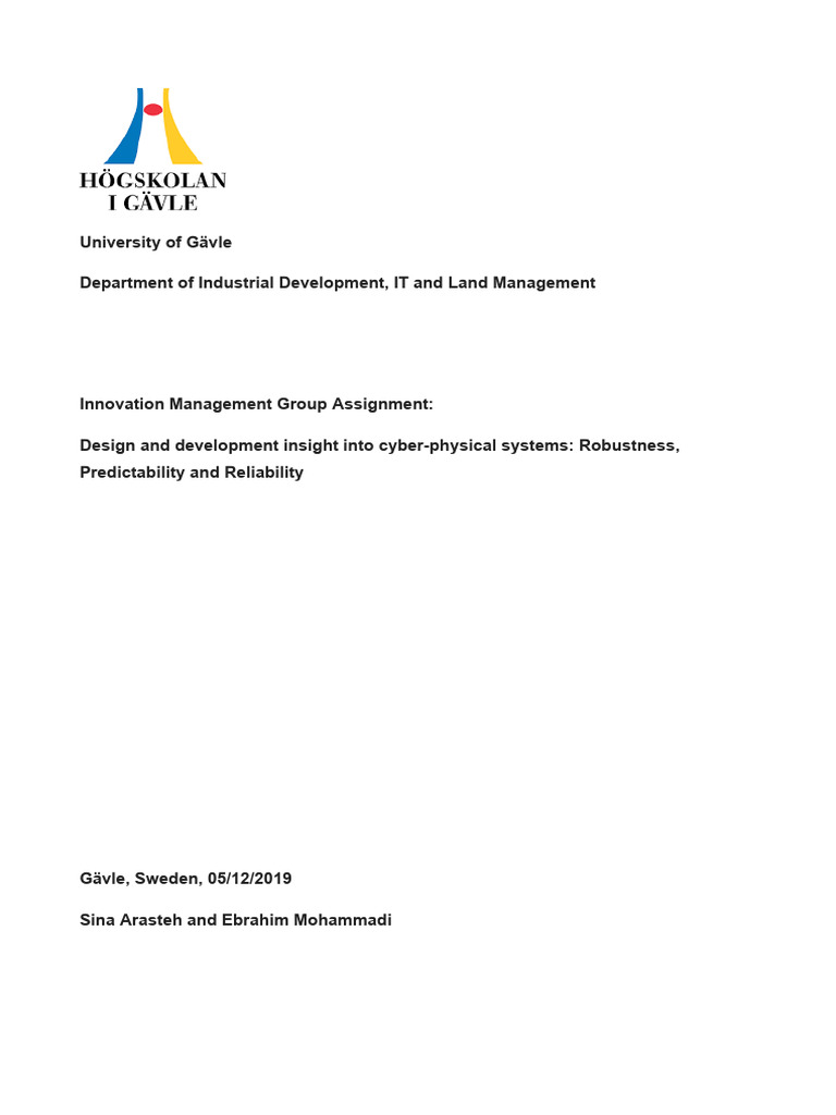 Cyber-Physical System Design | PDF | System | Computer Engineering