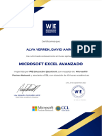 Certificado - ALVA YERREN, DAVID AARON - MICROSOFT EXCEL AVANZADO