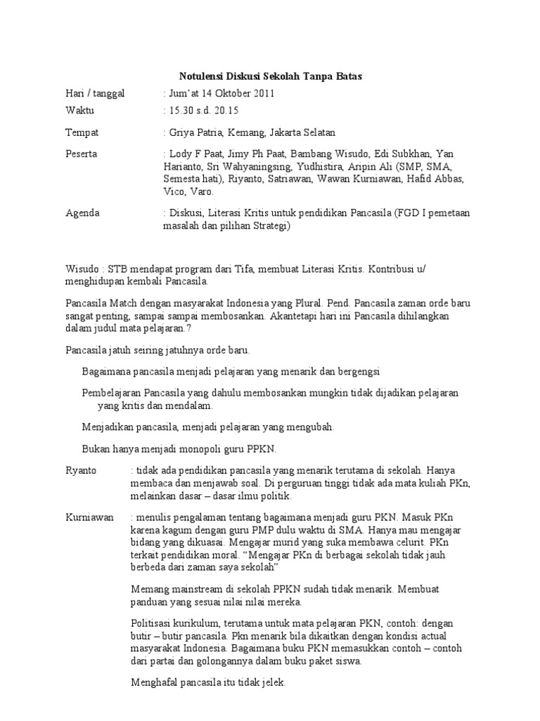 Notulensi Fgd
