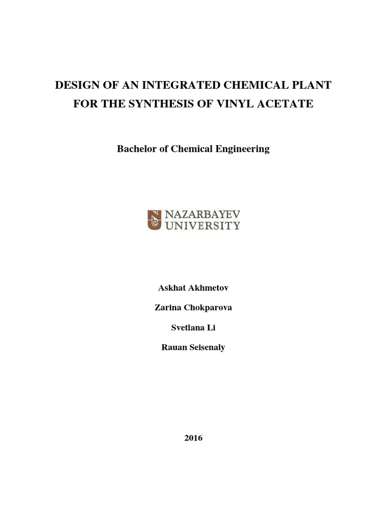Design Of An Integrated Chemical Plant F Pdf Heat Exchanger