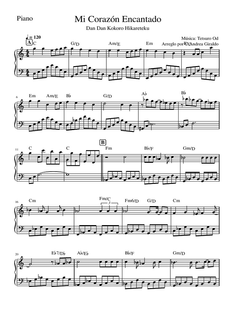 Mi Corazon Encantado Piano Pdf