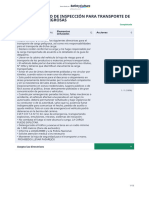 Lista de Chequeo de Inspección para Transporte de Mercancias Peligrosas