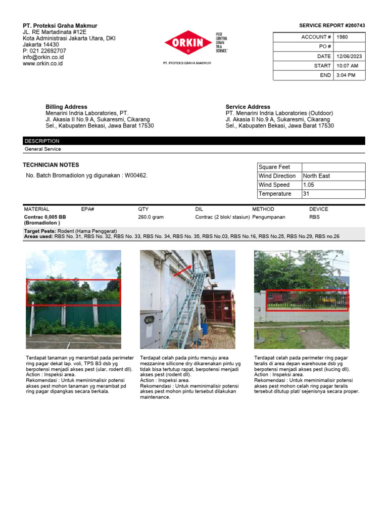 Service Report #260743 | PDF