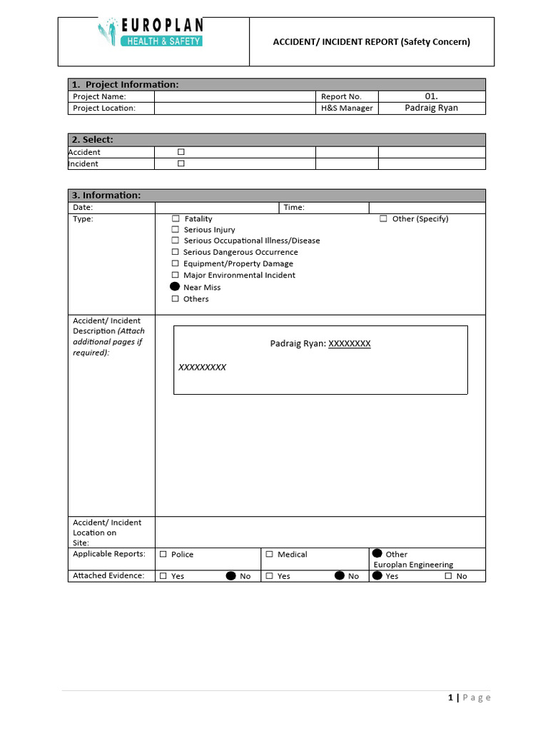 Accident and Incident Report Form | PDF | Injury | Burn