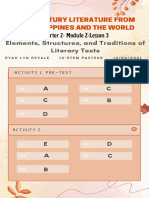 21st Century Literature from the Philippines and the World Quarter 2 Module 2- Lesson 3 Output