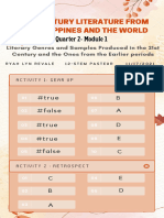 21st Century Literature From The Philippines and The World Quarter 2 - Module 1 Output