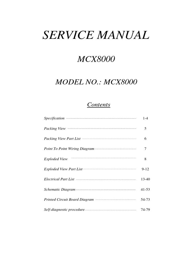 MCX8000 - Service Manual - v1.1 | PDF