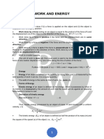 Work and Energy Formula Sheet