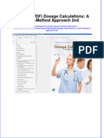 Original PDF Dosage Calculations A Multi Method Approach 2nd PDF