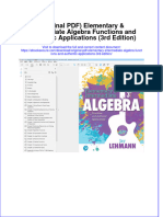 Original PDF Elementary Intermediate Algebra Functions and Authentic Applications 3rd Edition PDF