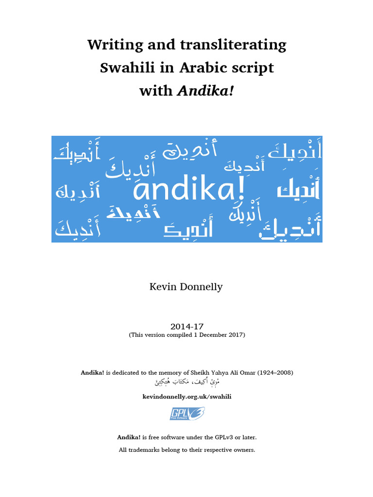 Writing and Transliterating Swahili in Arabic Script With Kevin