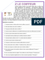 Chez Le Coiffeur Comprehension Ecrite Texte Questions - 140904