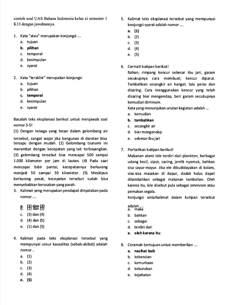 <p><strong>Memahami Soal UAS BK SMK XI Semester 1</strong></p>
<p>” title=”</p>
<p><strong>Memahami Soal UAS BK SMK XI Semester 1</strong></p>
<p>“></p>
<li><strong>Pendahuluan</strong>
<ul>
<li>Pentingnya UAS BK bagi siswa SMK Kelas XI.</li>
<li>Tujuan artikel: Memberikan gambaran umum dan contoh soal.</li>
</ul>
</li>
<li><strong>Materi Pokok UAS BK SMK Kelas XI Semester 1</strong>
<ul>
<li>Pengembangan Diri dan Karir.</li>
<li>Keterampilan Belajar Efektif.</li>
<li>Adaptasi Sosial dan Emosional.</li>
<li>Pemahaman Diri dan Potensi.</li>
<li>Isu-isu Remaja dan Pencegahan.</li>
</ul>
</li>
<li><strong>Tipe Soal UAS BK dan Contohnya</strong>
<ul>
<li><strong>Pilihan Ganda:</strong>
<ul>
<li>Definisi dan Konsep.</li>
<li>Aplikasi dalam Kehidupan.</li>
<li>Identifikasi Masalah.</li>
</ul>
</li>
<li><strong>Esai/Uraian Singkat:</strong>
<ul>
<li>Analisis Situasi.</li>
<li>Pemberian Solusi/Saran.</li>
<li>Refleksi Diri.</li>
</ul>
</li>
<li><strong>Studi Kasus:</strong>
<ul>
<li>Identifikasi Masalah dalam Kasus.</li>
<li>Pemberian Rekomendasi Tindakan.</li>
</ul>
</li>
</ul>
</li>
<li><strong>Contoh Soal Lengkap Beserta Pembahasannya (Simulasi)</strong>
<ul>
<li>Bagian Pilihan Ganda (Misal 5-7 soal).</li>
<li>Bagian Esai (Misal 2-3 soal).</li>
<li>Bagian Studi Kasus (Misal 1 soal).</li>
</ul>
</li>
<li><strong>Tips Menghadapi UAS BK SMK Kelas XI Semester 1</strong>
<ul>
<li>Mempelajari kembali catatan dan materi.</li>
<li>Memahami konsep, bukan menghafal.</li>
<li>Latihan soal secara berkala.</li>
<li>Manajemen waktu saat ujian.</li>
<li>Tetap tenang dan percaya diri.</li>
</ul>
</li>
<li><strong>Penutup</strong>
<ul>
<li>Pesan motivasi dan pentingnya peran BK.</li>
</ul>
</li>
</ol>
<p><strong>1. Pendahuluan</strong></p>
<p>Bimbingan Konseling (BK) di SMK memiliki peran vital yang melampaui sekadar membantu siswa mengatasi masalah pribadi. Mata pelajaran ini membekali siswa dengan berbagai keterampilan hidup (life skills), pemahaman diri, dan pengetahuan tentang dunia karir yang sangat relevan dengan jenjang pendidikan kejuruan. Bagi siswa Kelas XI, semester pertama sering kali menjadi periode penting untuk mulai memantapkan pilihan karir, mengembangkan strategi belajar yang lebih efektif, serta mengelola tantangan sosial dan emosional yang semakin kompleks. Ujian Akhir Semester (UAS) BK menjadi salah satu sarana untuk mengukur sejauh mana pemahaman dan internalisasi materi-materi tersebut.</p>
<p>Artikel ini bertujuan untuk memberikan gambaran yang jelas dan komprehensif mengenai contoh soal UAS BK SMK Kelas XI Semester 1. Dengan menyajikan berbagai tipe soal yang mungkin dihadapi siswa, lengkap dengan contoh dan sedikit pembahasan, diharapkan siswa dapat memiliki panduan belajar yang lebih terarah, mengurangi rasa cemas, dan mempersiapkan diri secara optimal untuk meraih hasil terbaik.</p>
<p><strong>2. Materi Pokok UAS BK SMK Kelas XI Semester 1</strong></p>
<p>Materi UAS BK SMK Kelas XI Semester 1 umumnya berfokus pada pengembangan aspek diri siswa yang mendukung keberhasilan akademik, sosial, dan kesiapan karir. Beberapa materi pokok yang seringkali menjadi dasar penyusunan soal meliputi:</p>
<ul>
<li><strong>Pengembangan Diri dan Karir:</strong> Meliputi pemahaman tentang minat, bakat, nilai-nilai pribadi, serta bagaimana mengaitkannya dengan pilihan studi lanjut atau karir di masa depan. Materi ini juga mencakup eksplorasi berbagai jenis pekerjaan dan profesi yang relevan dengan jurusan di SMK.</li>
<li><strong>Keterampilan Belajar Efektif:</strong> Fokus pada strategi dan teknik belajar yang efisien, manajemen waktu, cara mengatasi kesulitan belajar, serta pentingnya motivasi belajar.</li>
<li><strong>Adaptasi Sosial dan Emosional:</strong> Membahas tentang cara membangun hubungan yang sehat dengan teman sebaya, guru, dan lingkungan sekolah, serta pengelolaan emosi seperti stres, kecemasan, dan frustrasi.</li>
<li><strong>Pemahaman Diri dan Potensi:</strong> Melibatkan kegiatan asesmen diri (misalnya melalui tes minat bakat sederhana, refleksi diri) untuk mengenali kekuatan dan kelemahan, serta bagaimana memaksimalkan potensi diri.</li>
<li><strong>Isu-isu Remaja dan Pencegahan:</strong> Mencakup topik-topik penting seperti perundungan (bullying), penyalahgunaan narkoba, kenakalan remaja, serta pentingnya menjaga kesehatan mental dan fisik.</li>
</ul>
<div style=