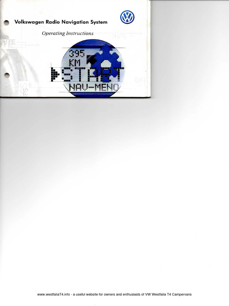 VW Radio Navigation System MFD English Download Free PDF Menu