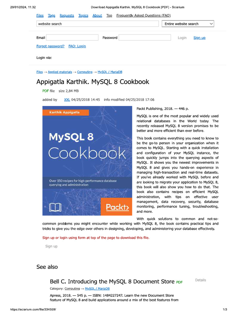 Sciarium Cook Book SQL | PDF
