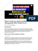 What Is Stop Loss Order and Risk Management 2023 - Wealth Secret