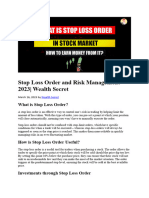 Stop Loss Order and Risk Management 2023 - Wealth Secret