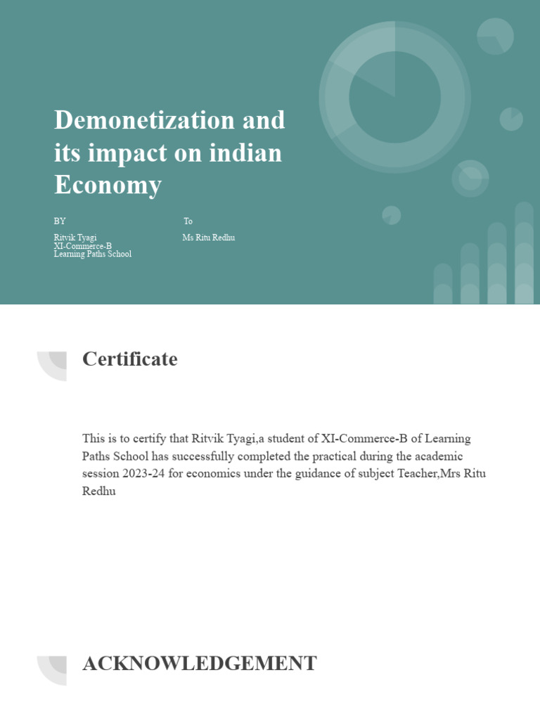 Impact of Demonetization on Indian Economy | PDF | Legal Tender ...