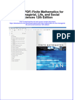 Original PDF Finite Mathematics For The Managerial Life and Social Sciences 12th Edition PDF