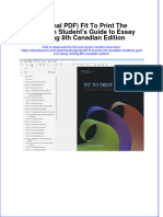 Original PDF Fit To Print The Canadian Students Guide To Essay Writing 8th Canadian Edition PDF