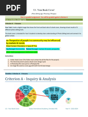 Y9 U1 Criterion a Book Cover Project-Design Cycle Sumin