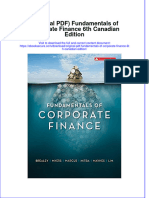 Original PDF Fundamentals of Corporate Finance 6th Canadian Edition PDF